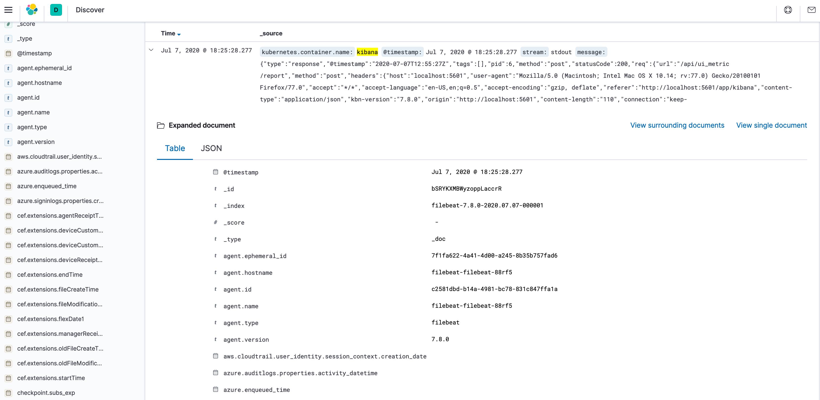 Kibana Log Document Kibana Log Document