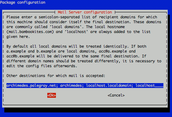 Exim4 mail destination configuration on Ubuntu 10.04 LTS (Lucid). Exim4 mail destination configuration on Ubuntu 10.04 LTS (Lucid).